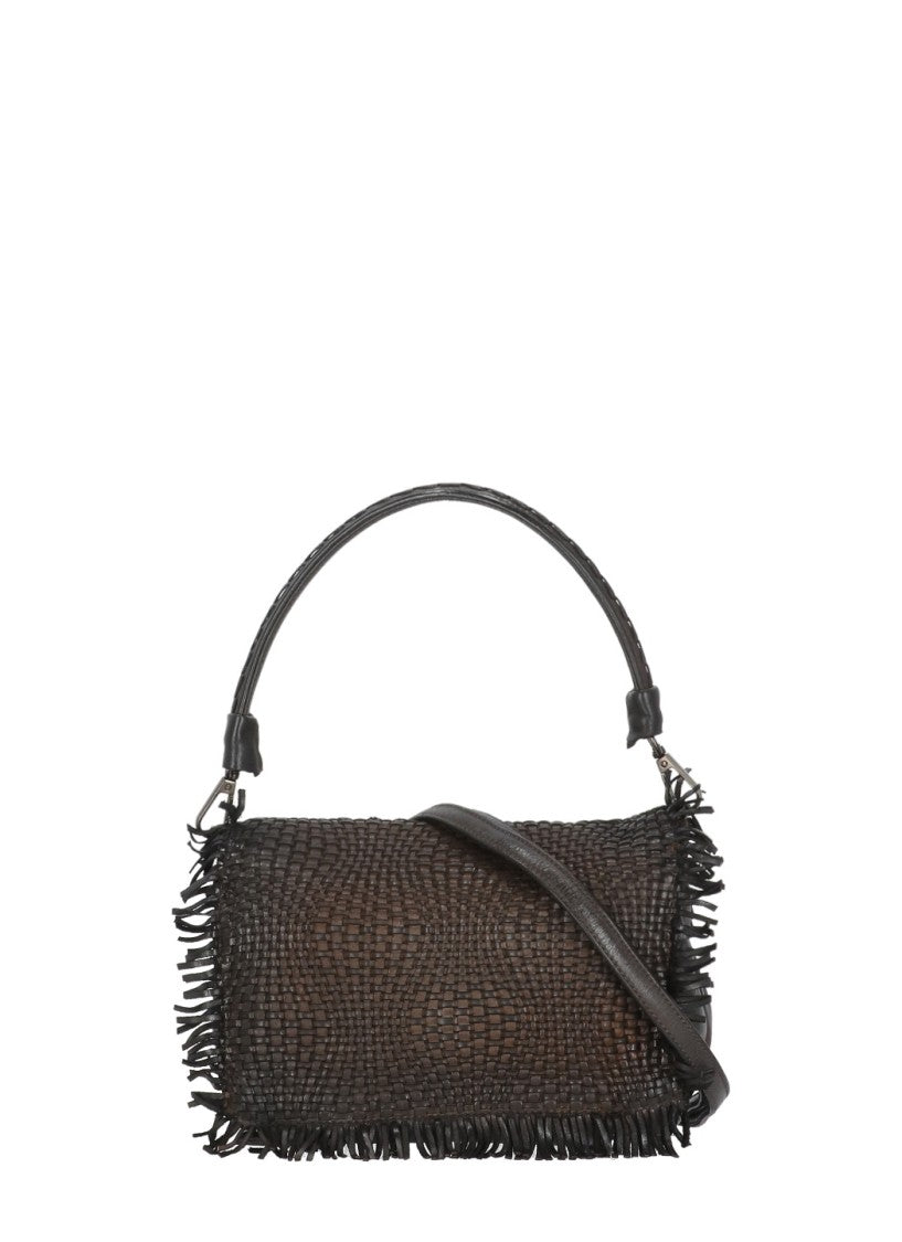 Reptile's House Braided Shoulder Bag With Fringed Accents