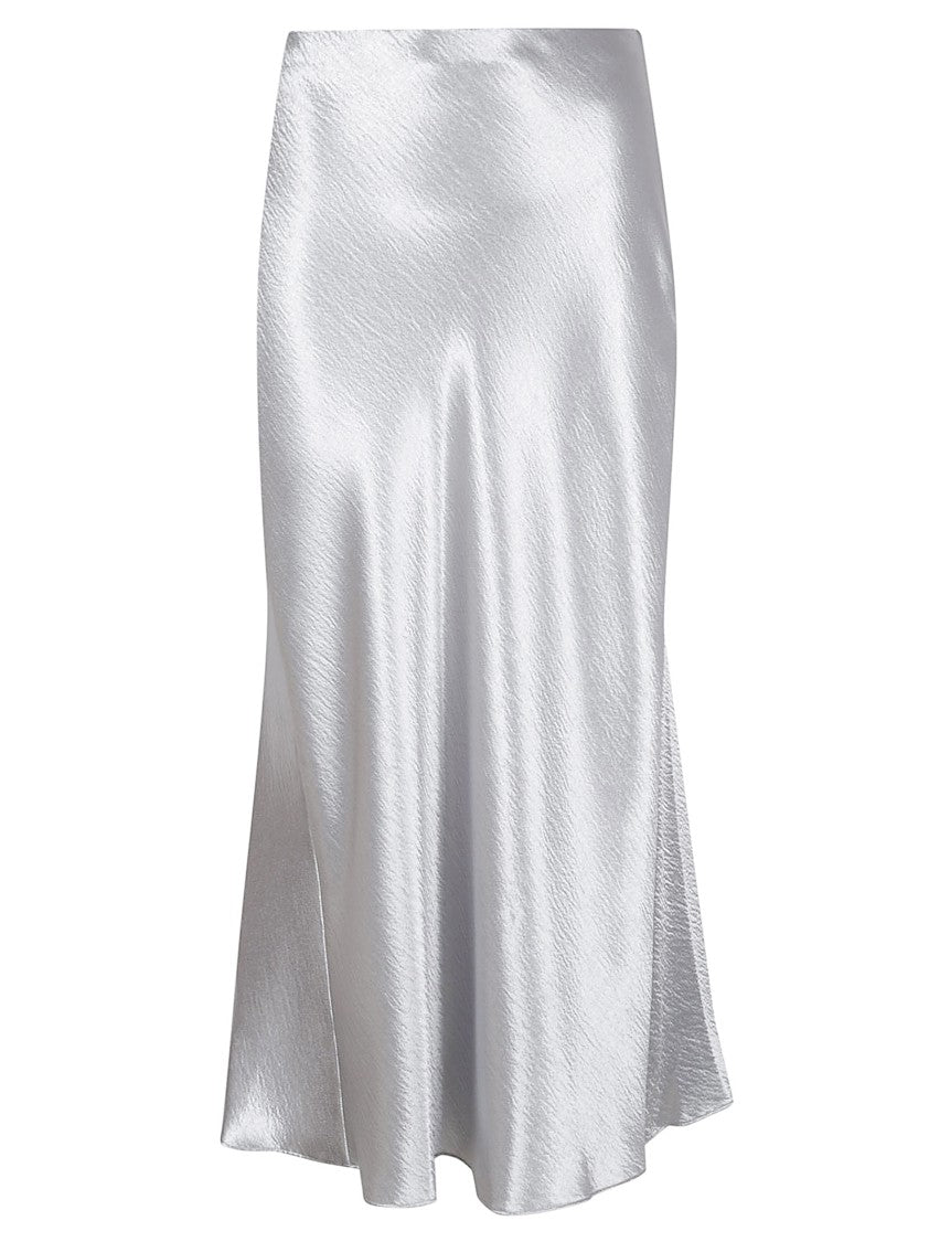 Tory Burch Silver Midi Skirt With Hidden Zip Closure