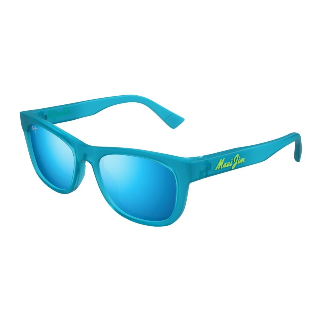 Maui Jim Kaulike Rectangular Turquoise Frame Sunglasses With Mirrored Lenses