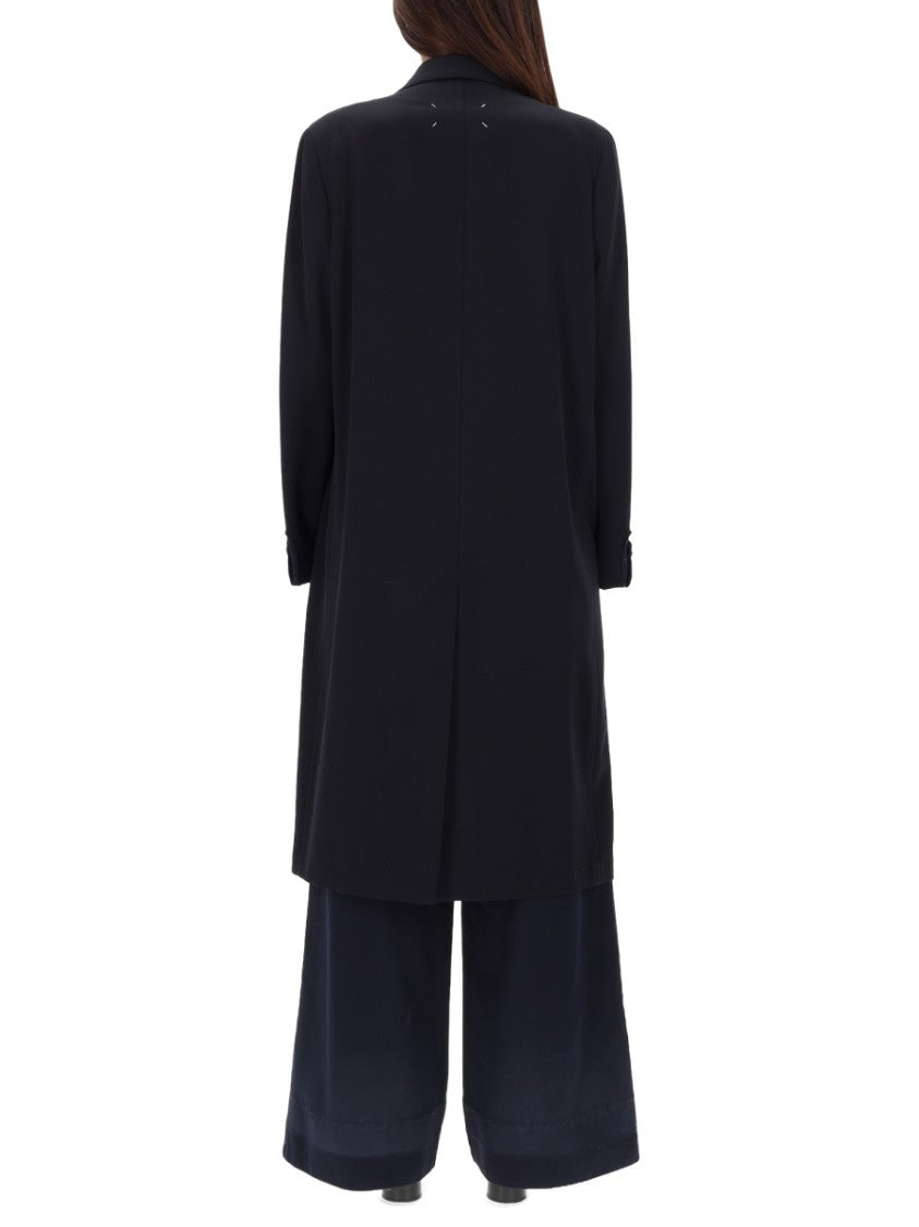 Maison Margiela Black Virgin Wool Long Coat