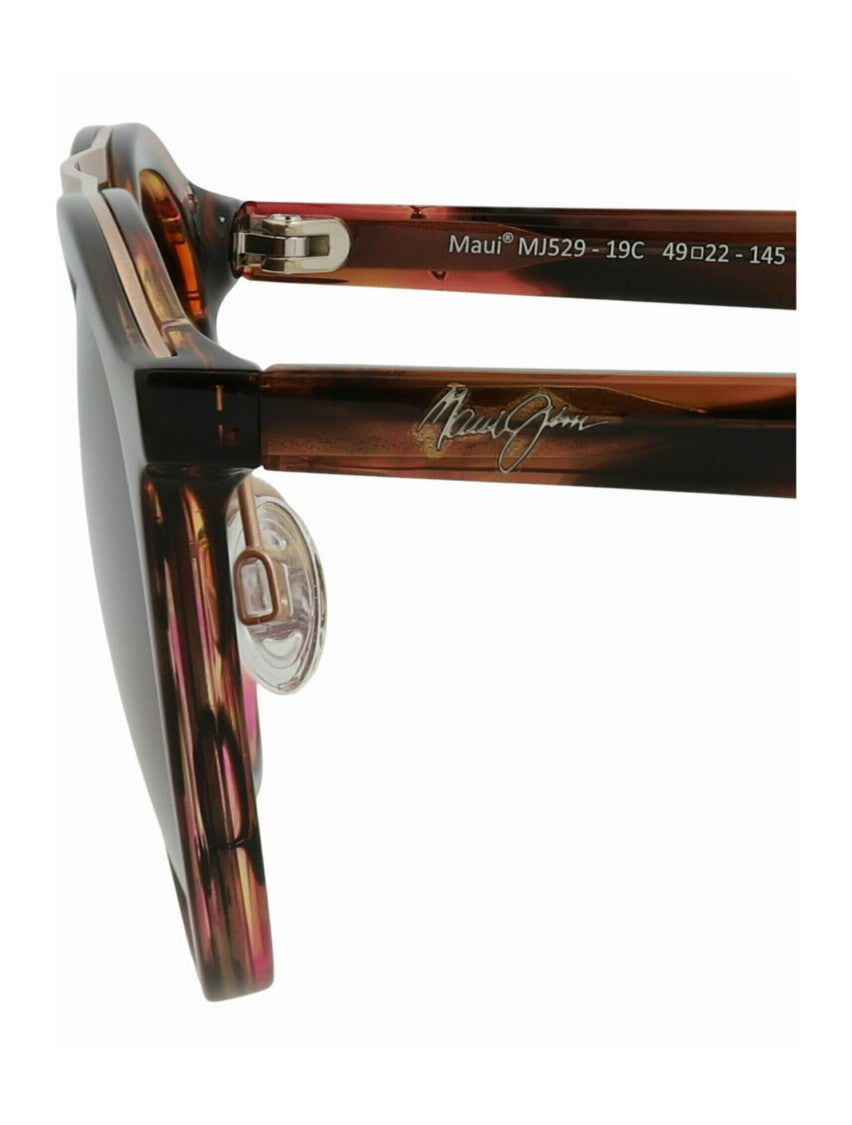 Maui Jim Round-Frame Acetate With Stainless Steel Sunglasses