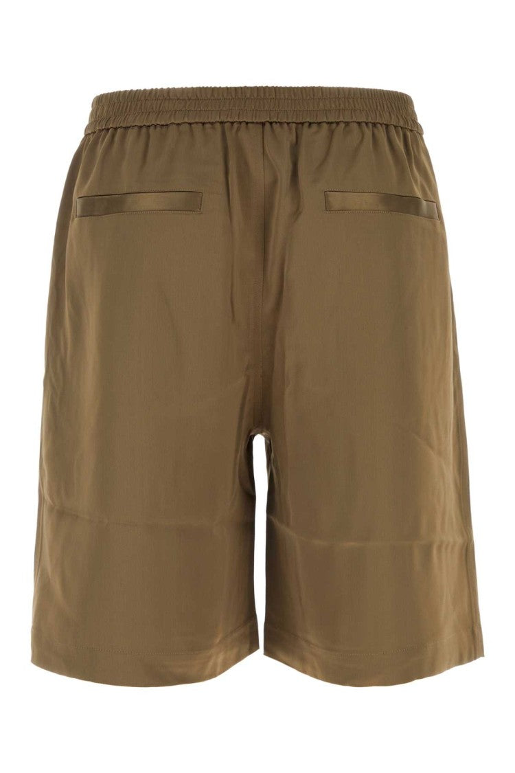 Nanushka Khaki Satin Remko Bermuda Shorts