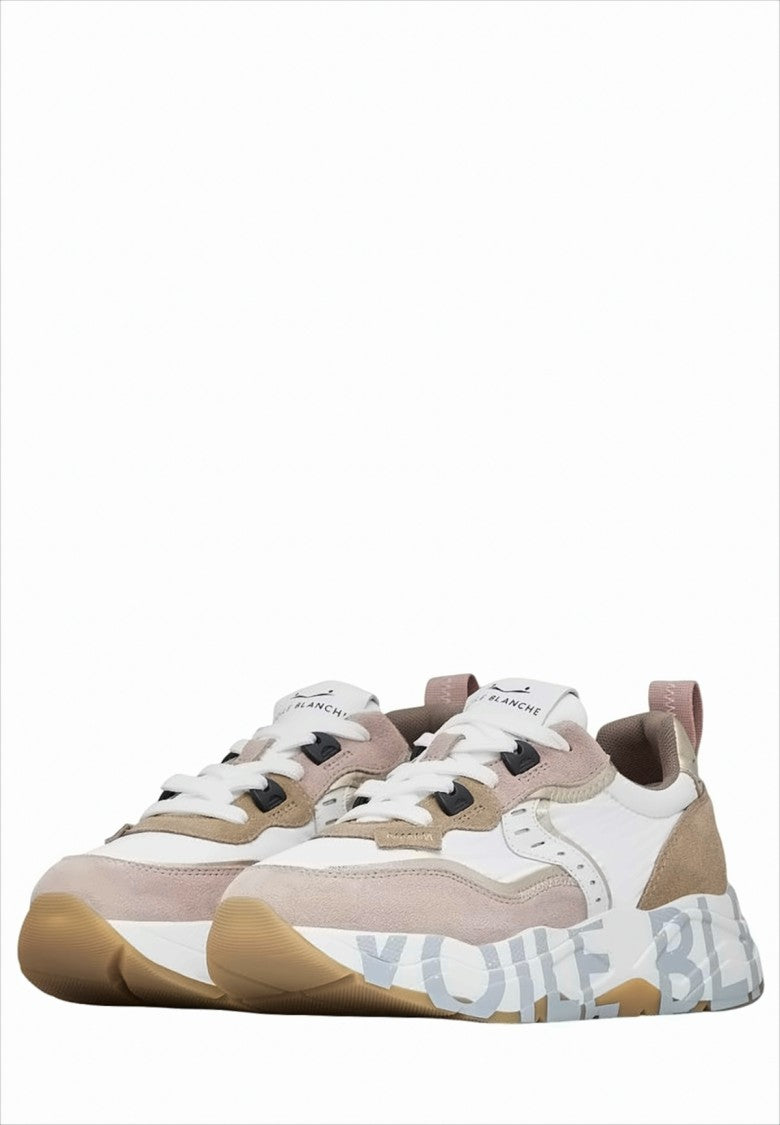 Voile Blanche Layered Suede And Mesh Sneakers