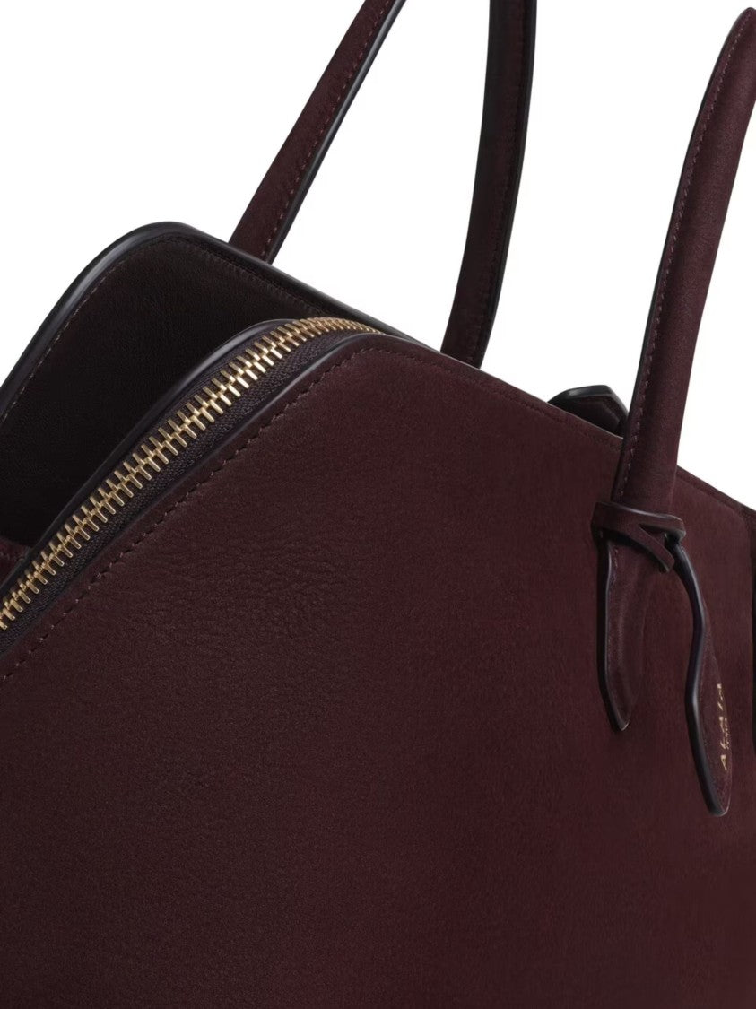 Alaïa Burgundy Nubuck Medium Delta Shoulder Bag