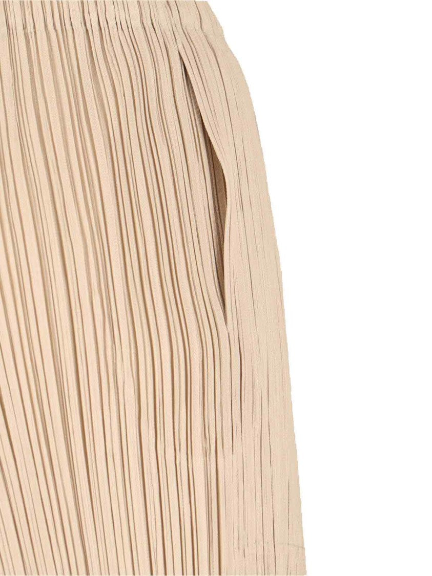 Pleats Please Wide-Leg Cropped Trousers In Finely Pleated Fabric