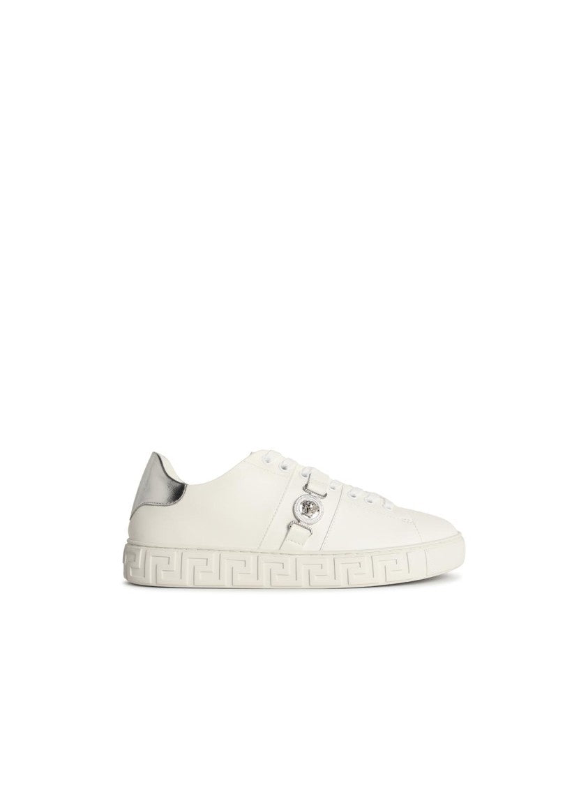 Versace Free Bio' White Faux Leather Sneakers
