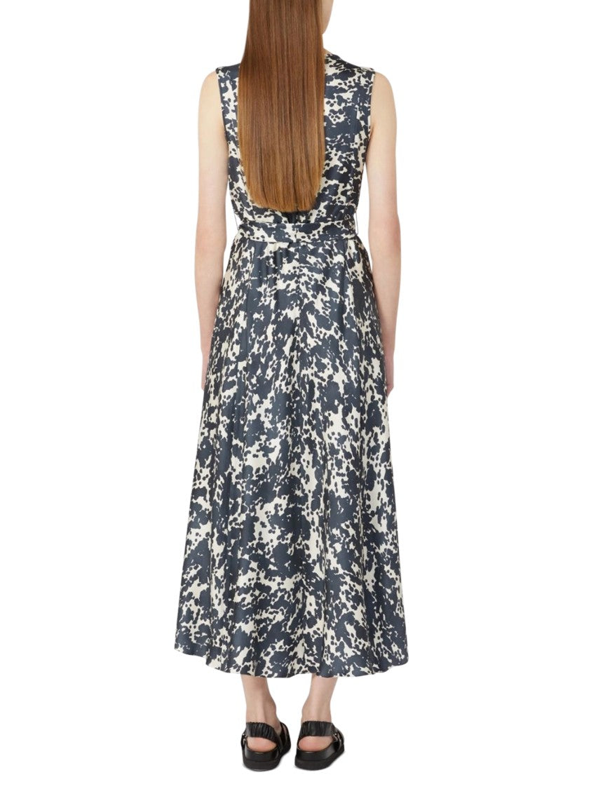 Max Mara Sleeveless Midi Dress With Abstract Pattern