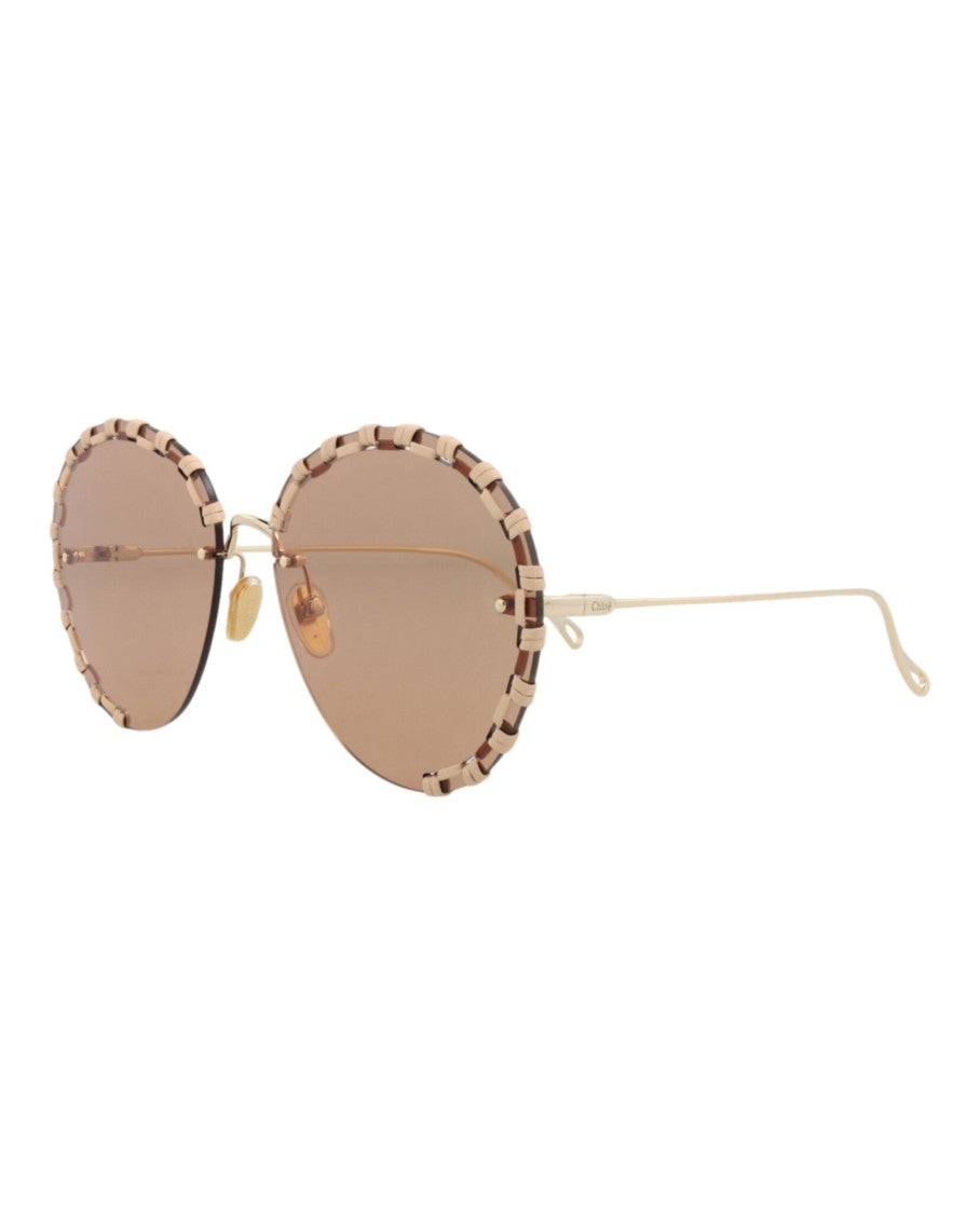 Chloé Round-Frame Metal Sunglasses