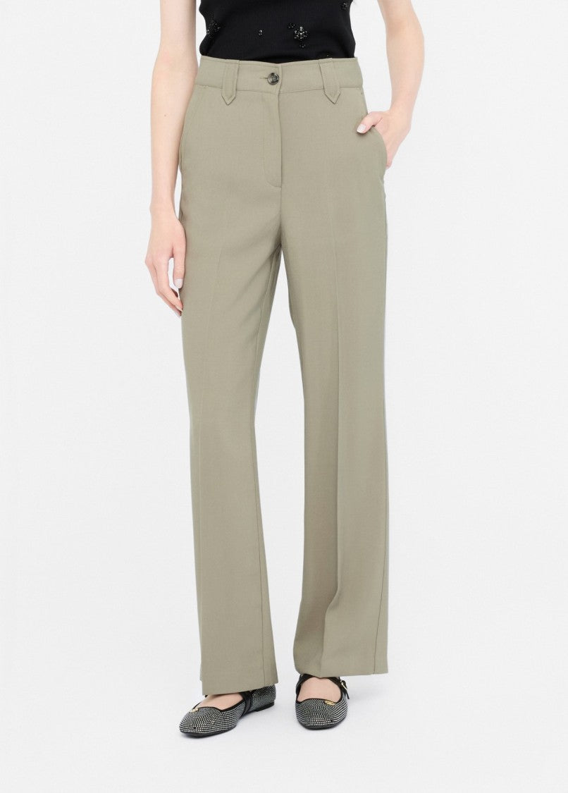 Liu Jo High-Waisted Straight Leg Viscose-Blend Gabardine Trousers