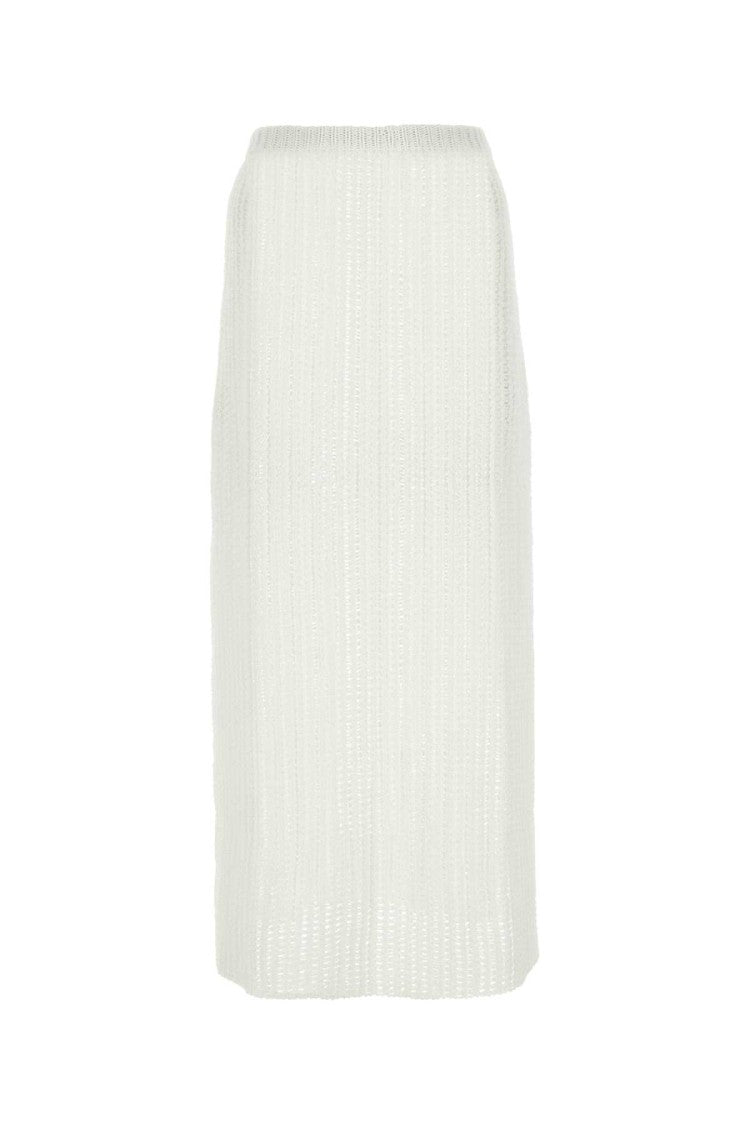 Salvatore Ferragamo White Cotton Skirt