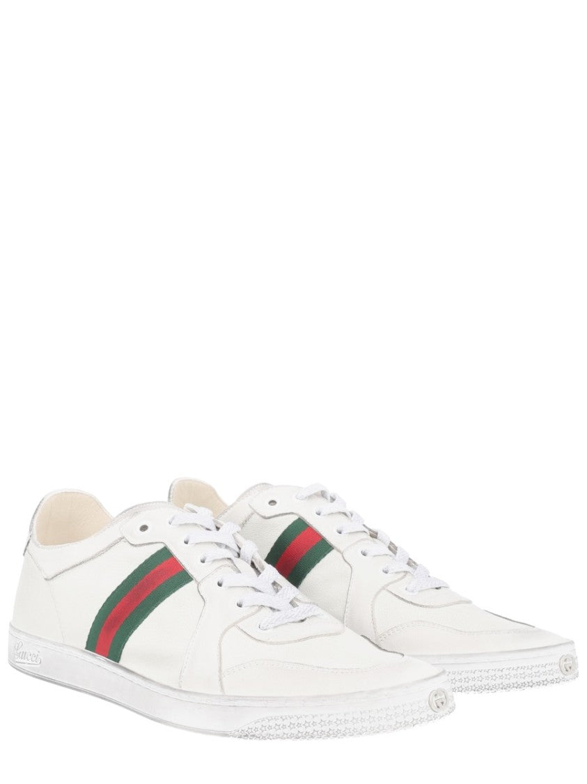 Gucci Stretch Webbing Low-Top Lambskin Sneakers