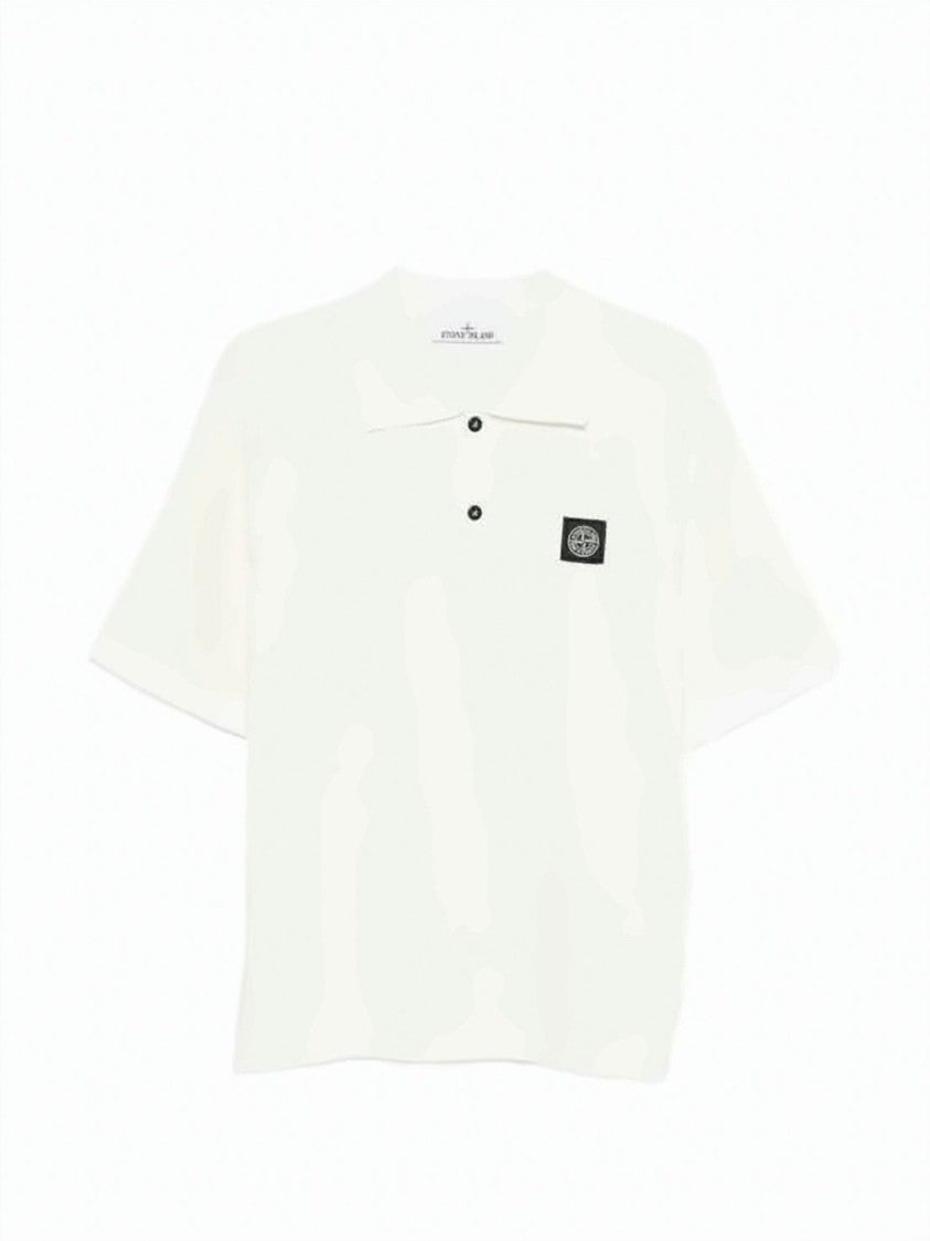 Stone Island Relaxed Fit White Polo Shirt
