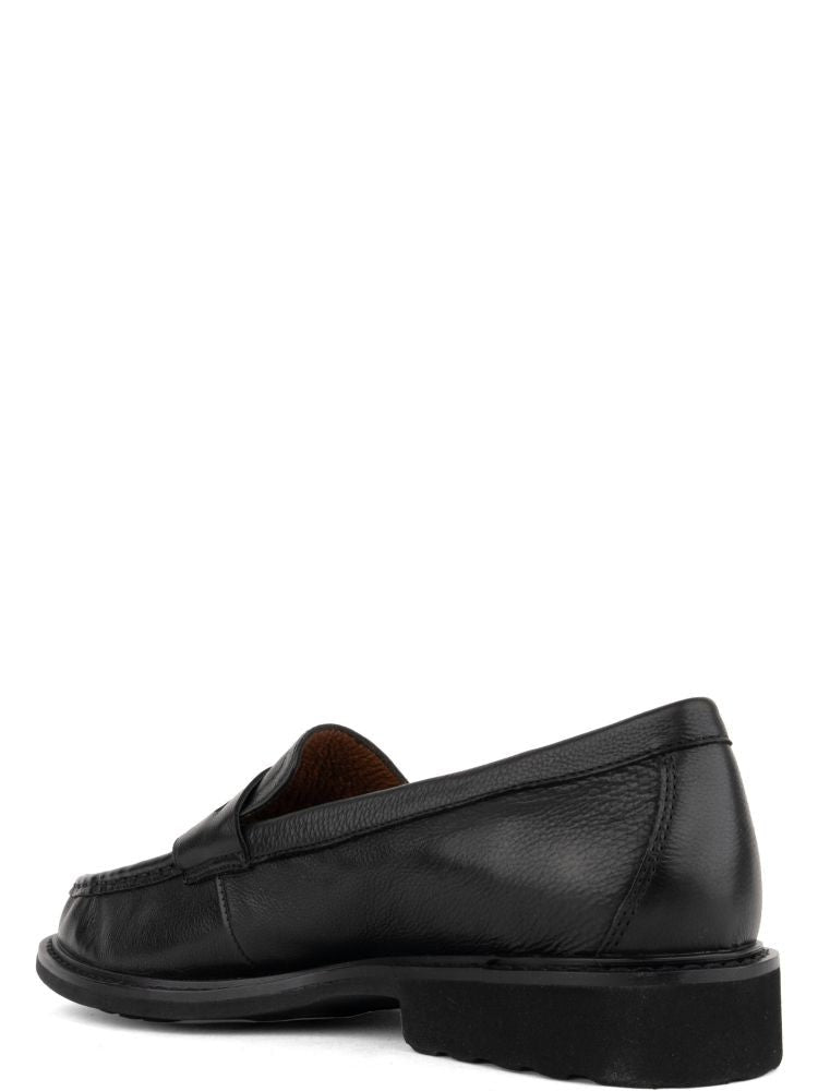 Adrianna Feretti Black Cow Leather Strap Loafers