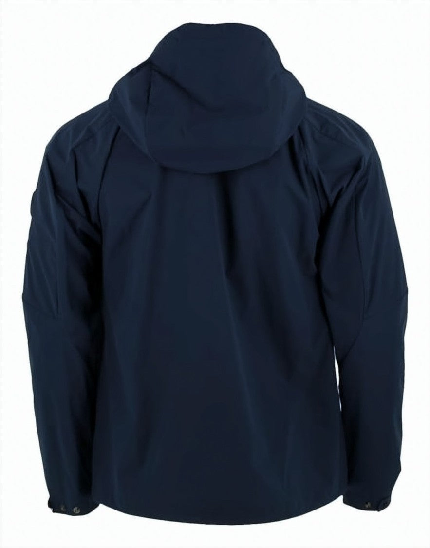 C.P. Company Hooded Blue Jacket With Zippered Chest Pockets
