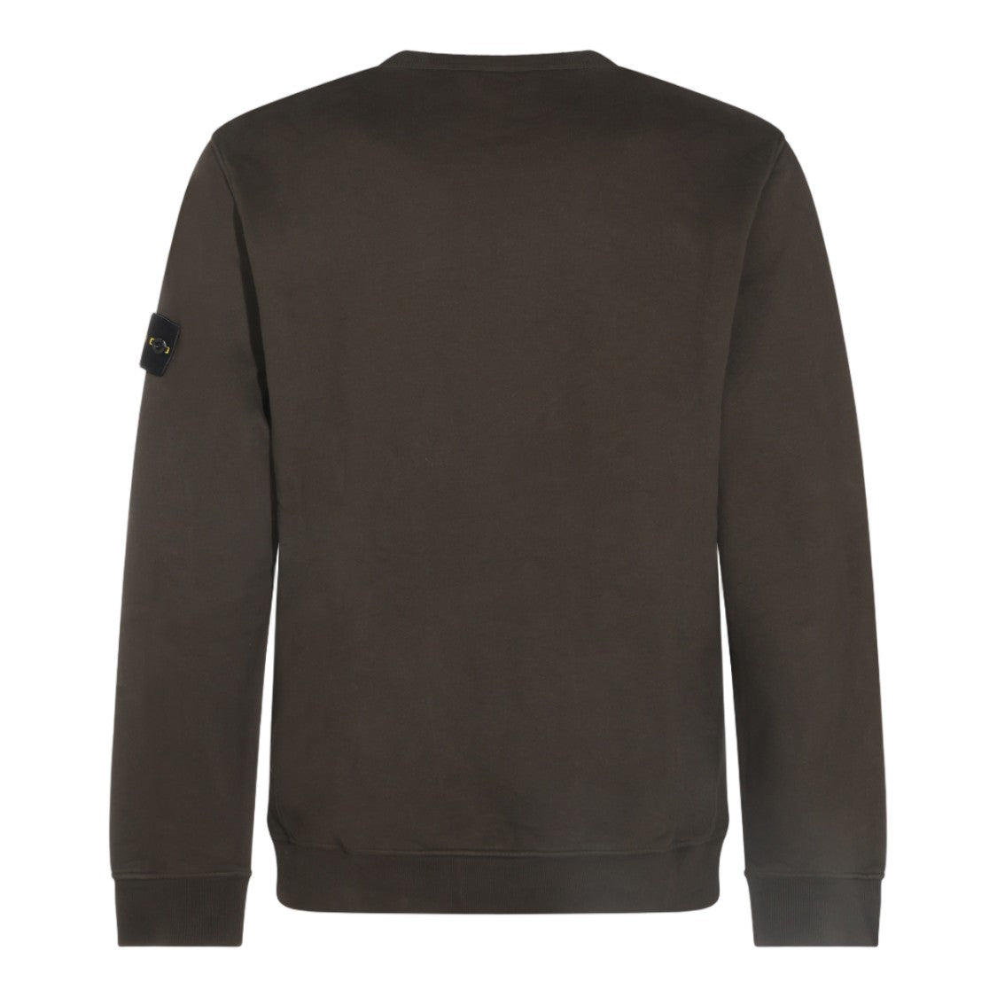 Stone Island Minimalist Brown Sweater With Embroidered Compass Logo