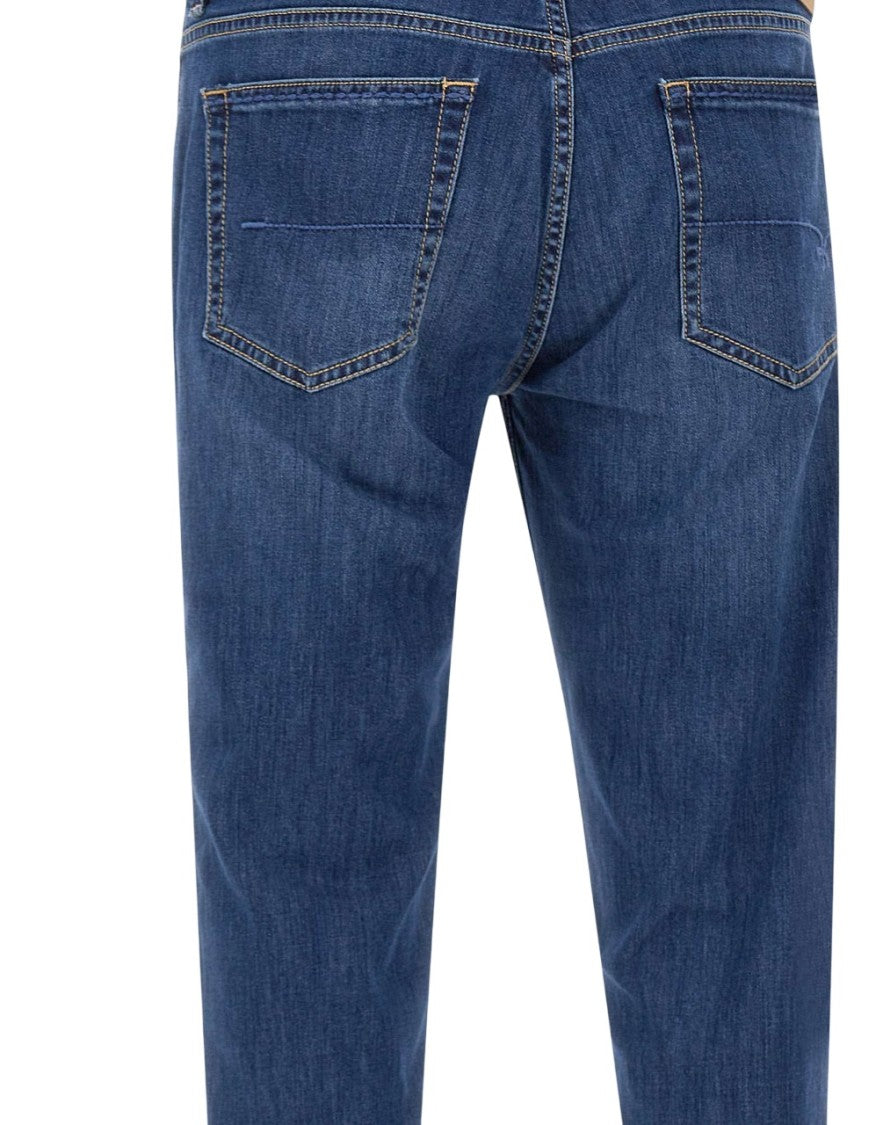 Re-Hash Dark Blue Slim-Fit Wash Effect Jeans