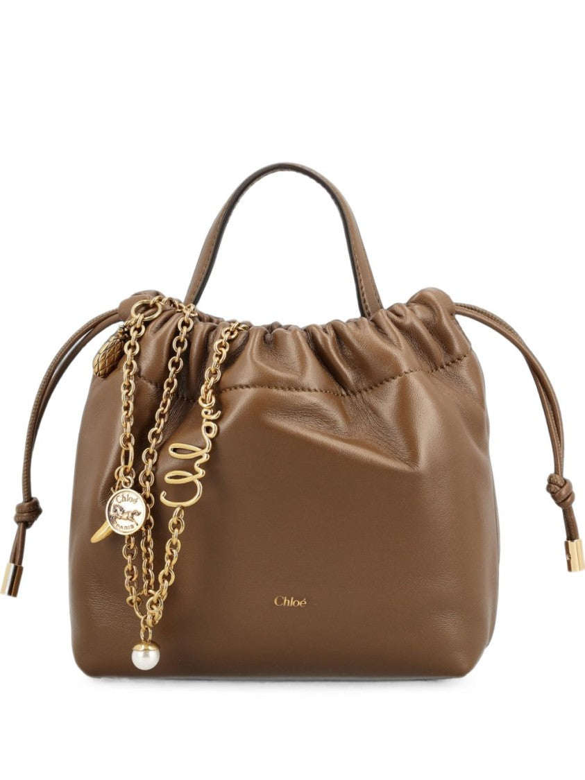 Chloé Brown Slouchy Drawstring Leather Handbag
