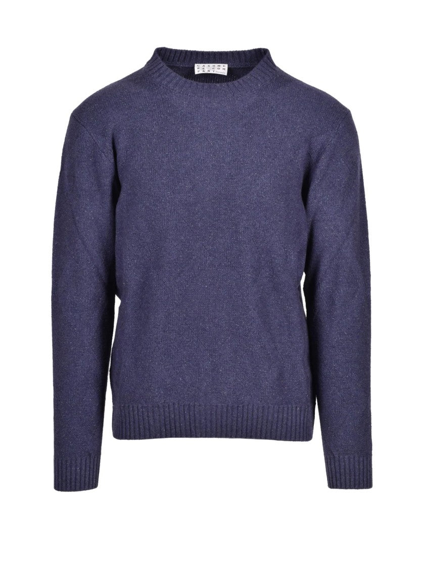 Cashmere Company P. Crew Neck Sweater In Premium Wool-Silk Blend