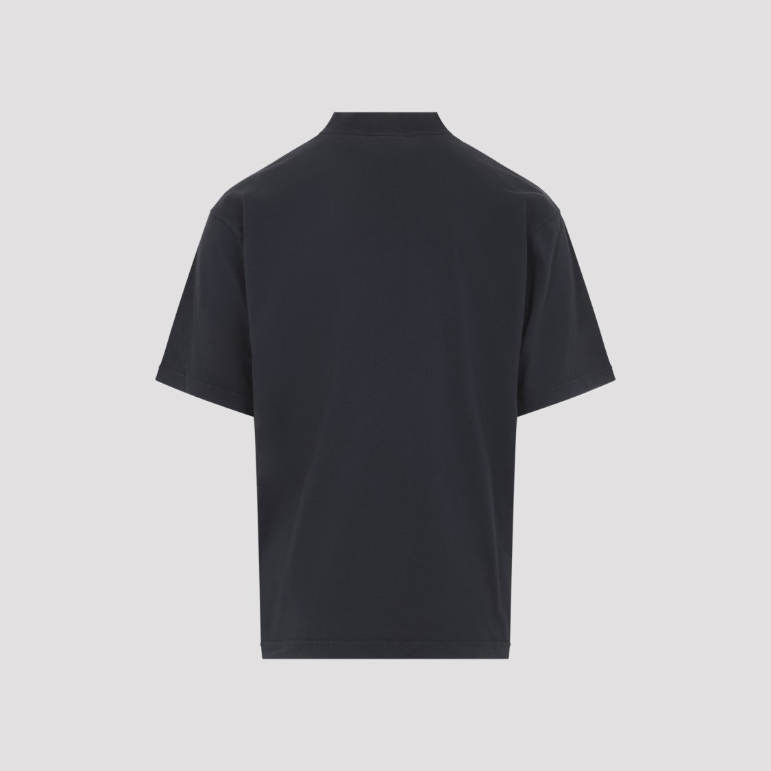 Balenciaga Washed Black Cotton Medium Fit T-Shirt