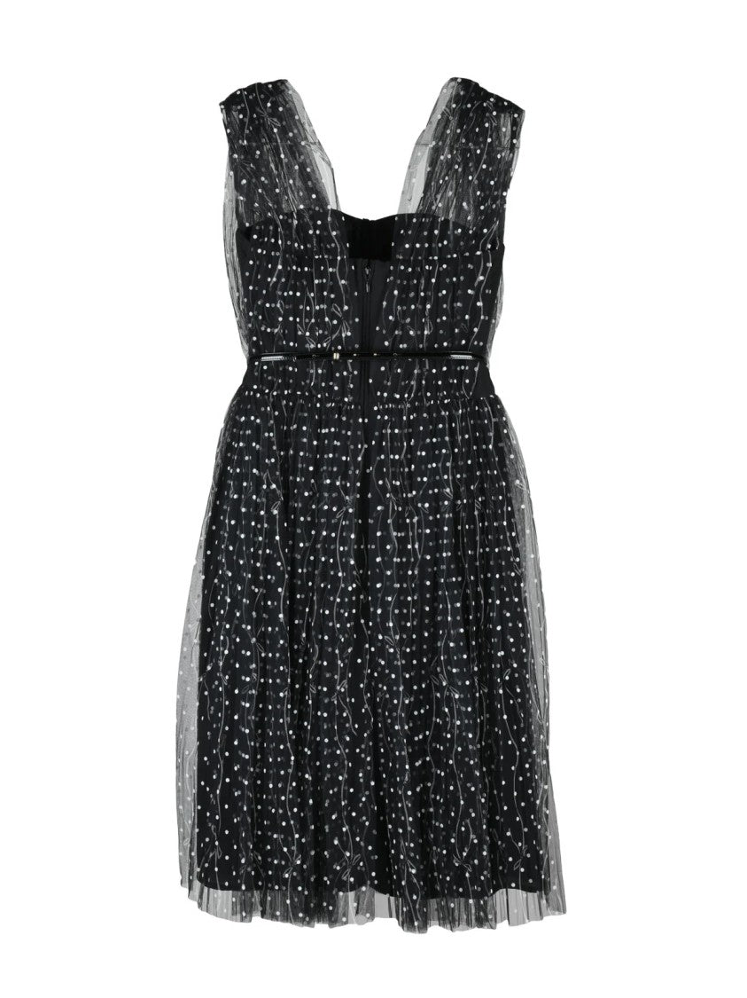 Elisabetta Franchi Black Polyester Women Short Tulle Dress