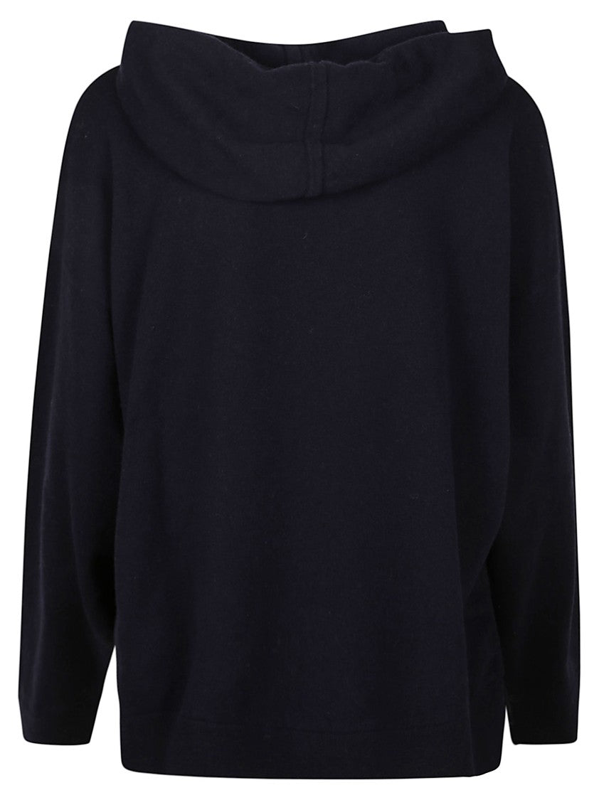 Wlns Cashmere Drawstring Hooded Sweatshirt With Relaxed Fit