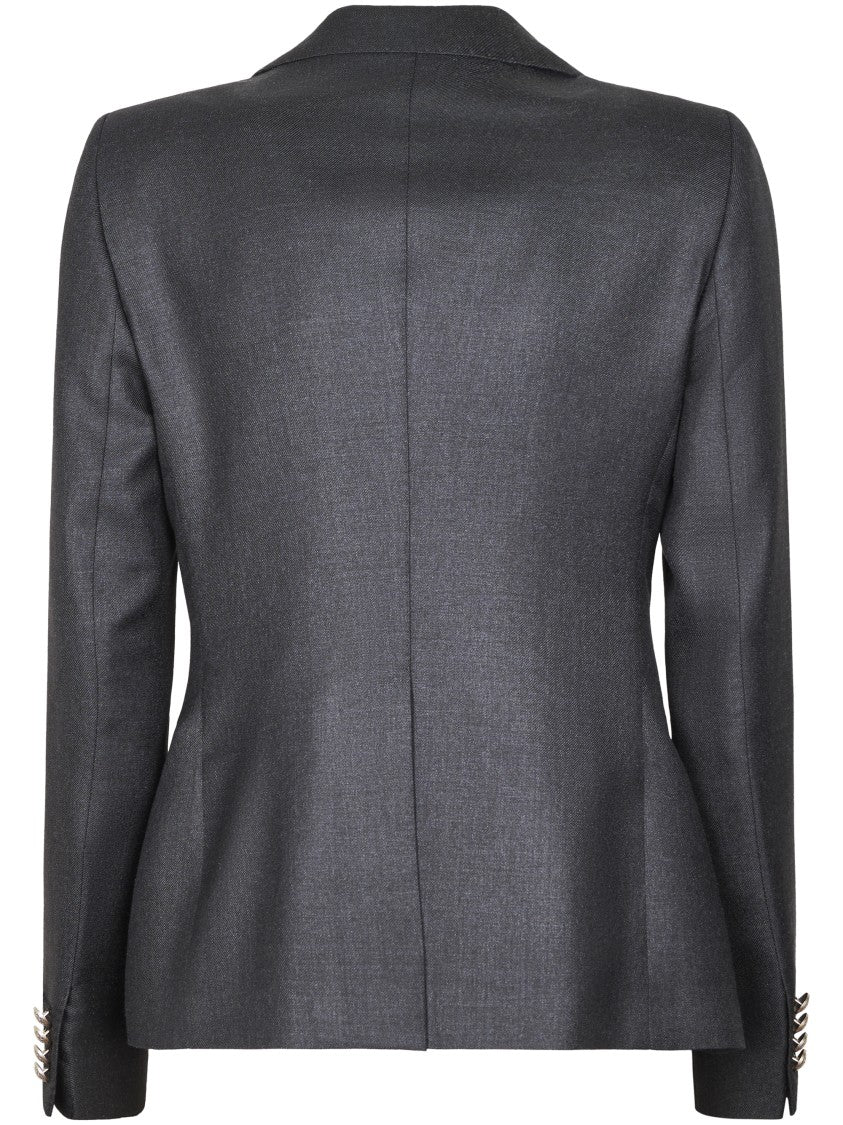 Tagliatore Double-Breasted Tailored Blazer With Metallic Accents