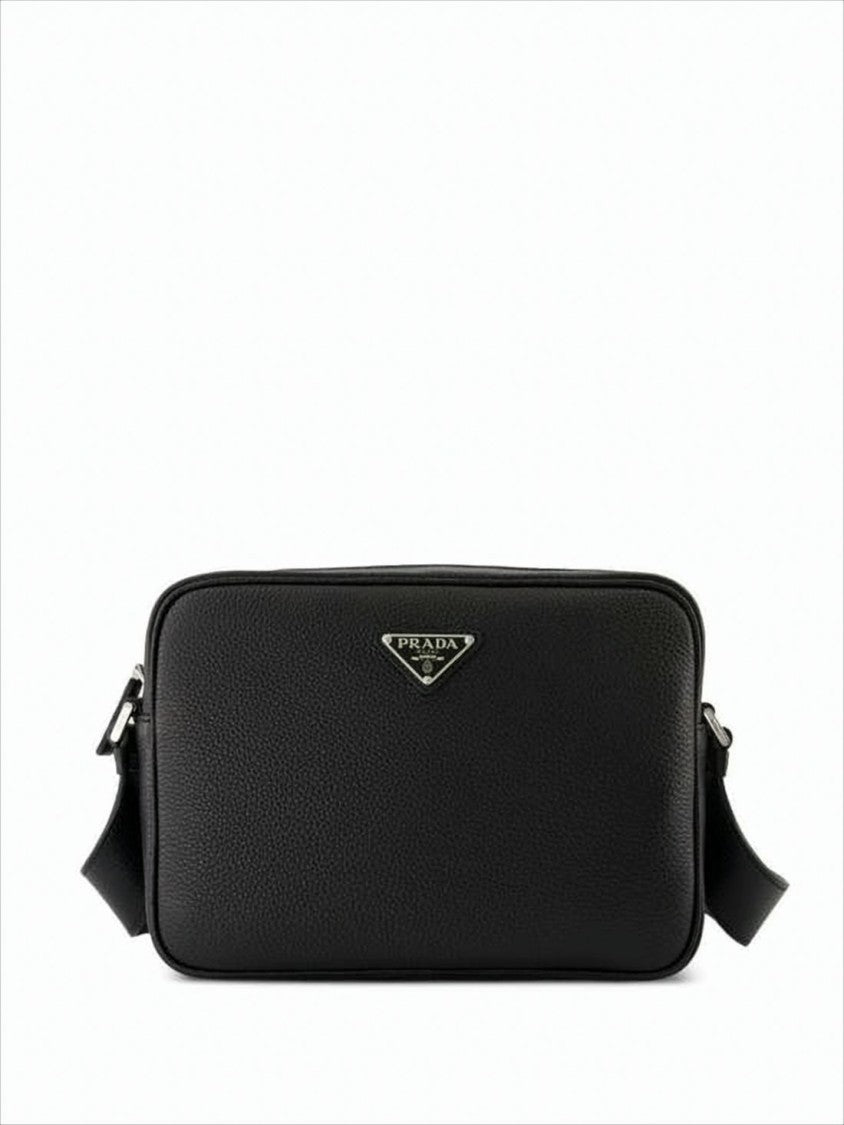 Prada Textured Calf Leather Shoulder Bag