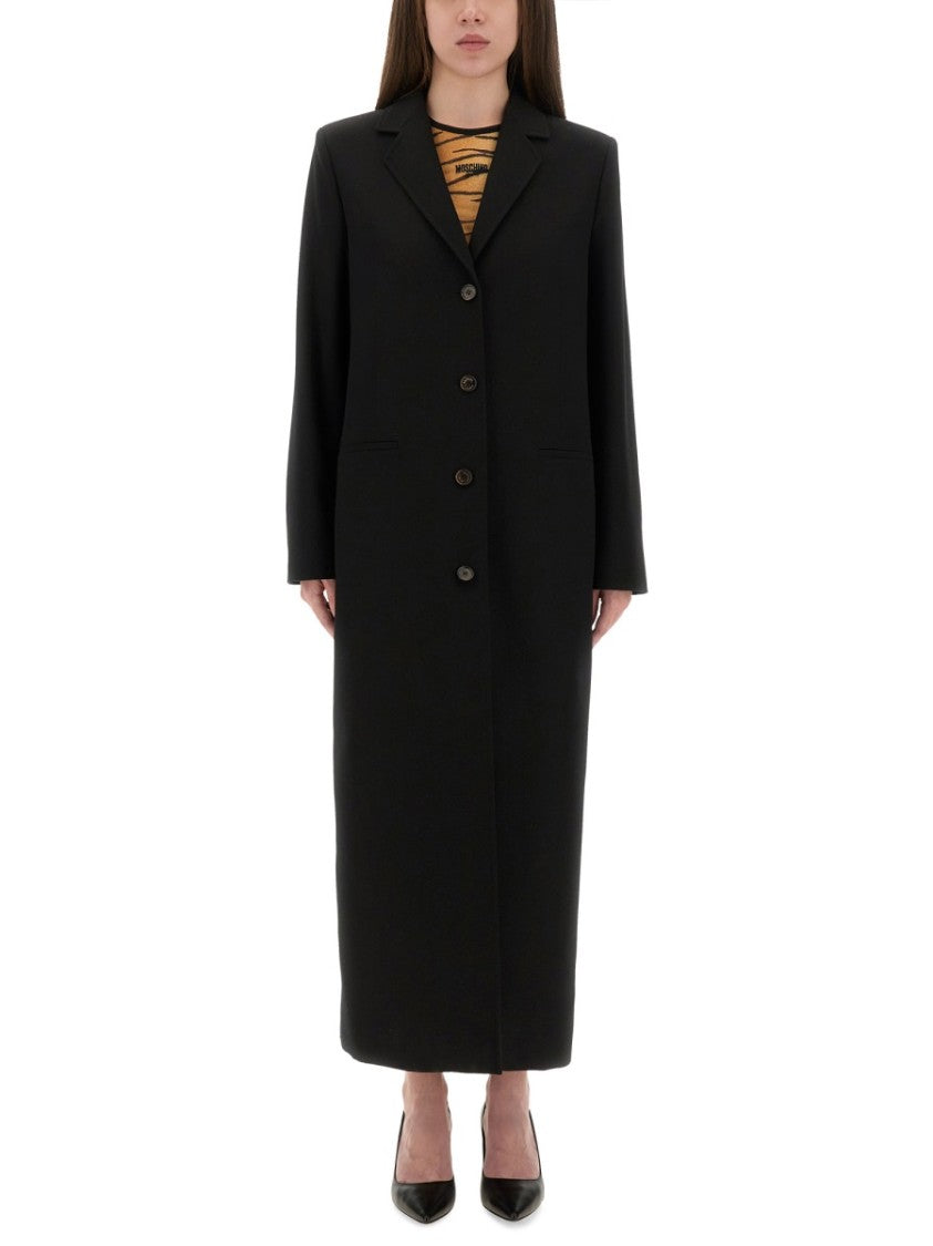 Moschino Long Tailored Coat With Notched Lapel
