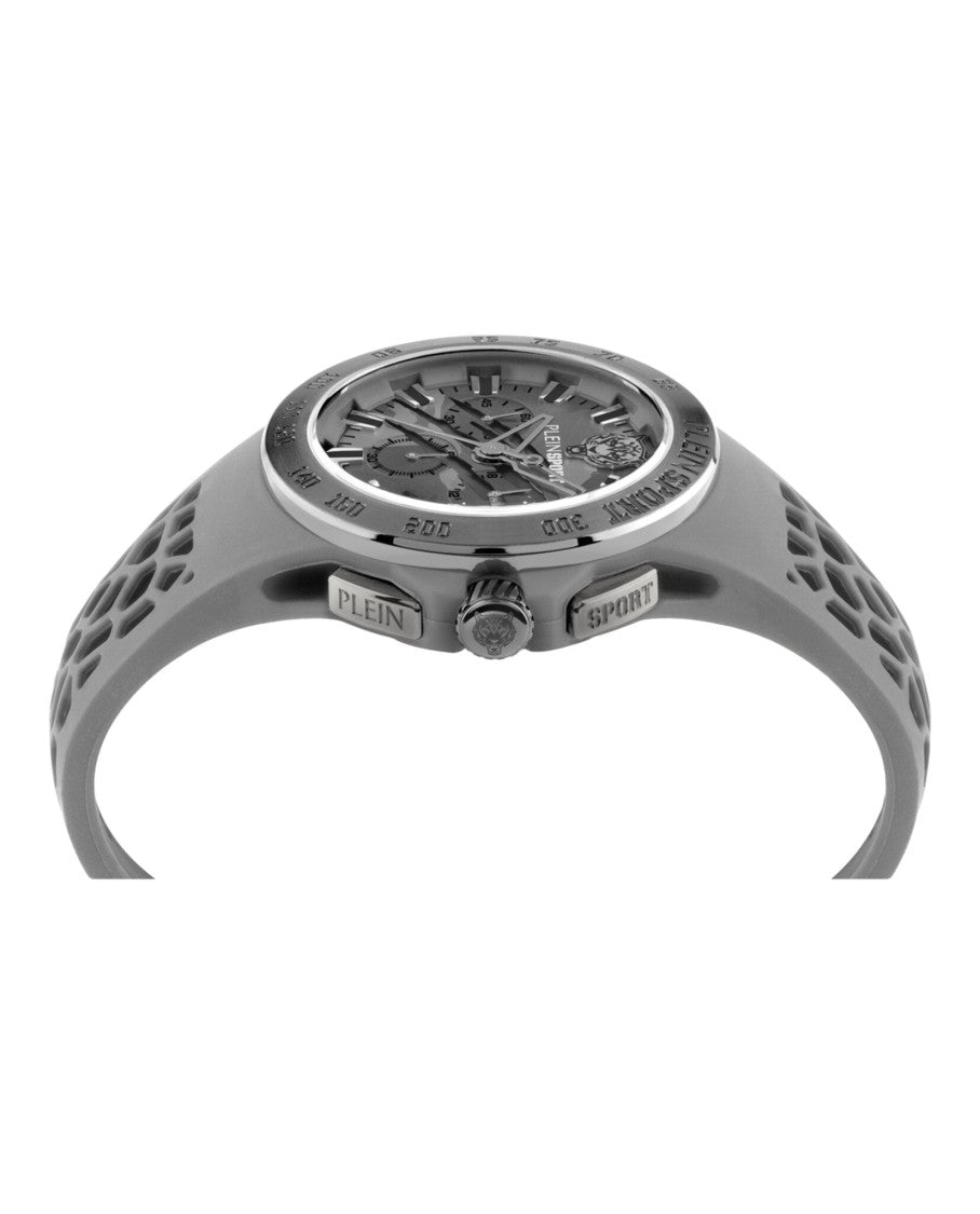 Plein Sport Chrono Silicone Watch With Camo Guilloche Dial And Gunmetal Case