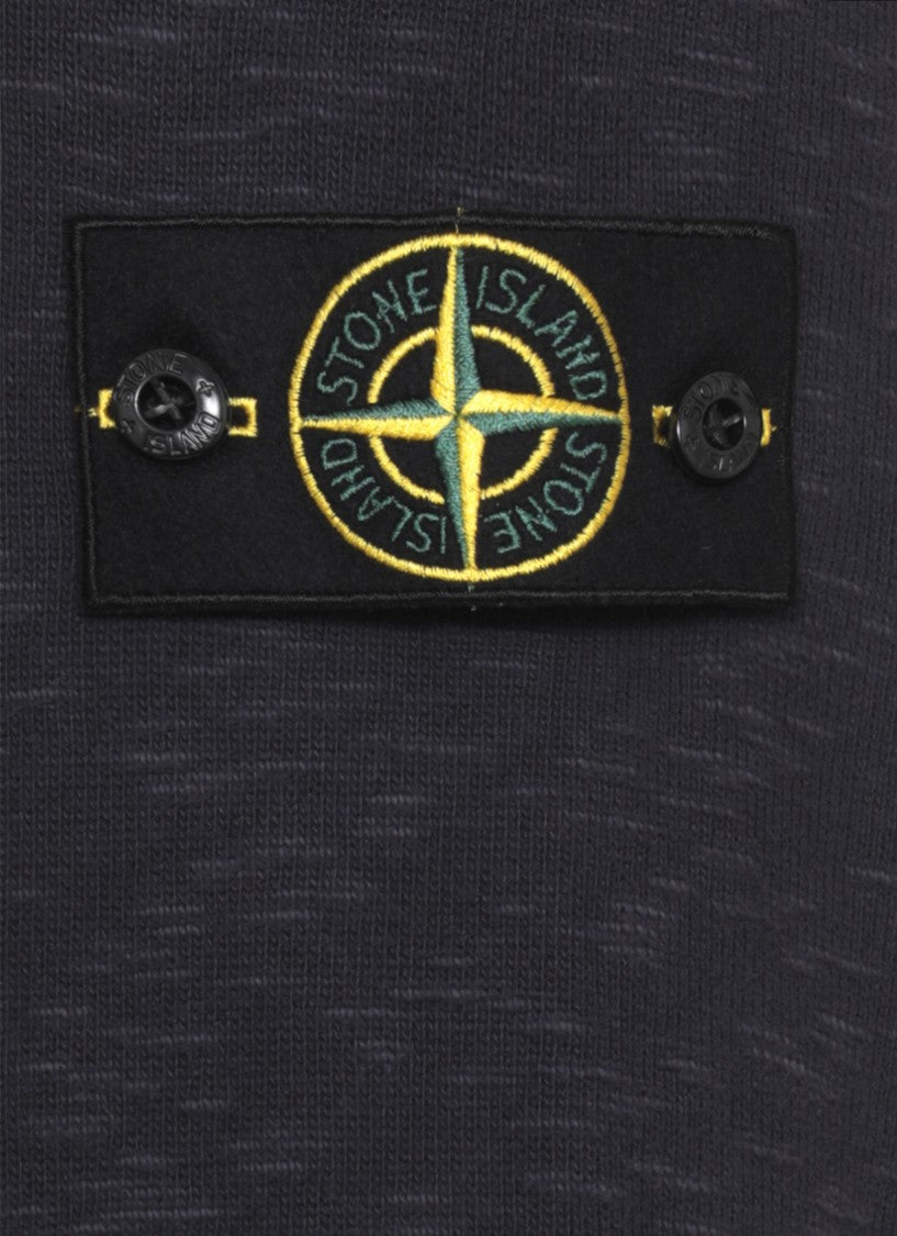 Stone Island Polo Collar Cotton Sweatshirt