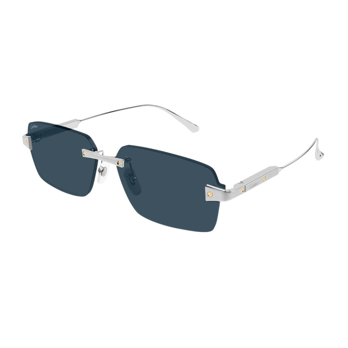 Cartier Silver/Blue Ct0652s Santos De Cartier Titanium Sunglasses