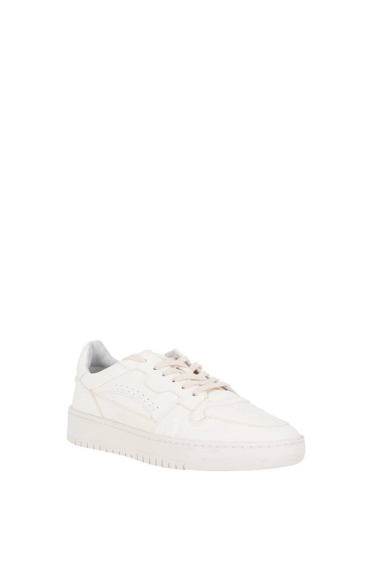 Eleventy White Super Soft Deerskin Leather Sneakers