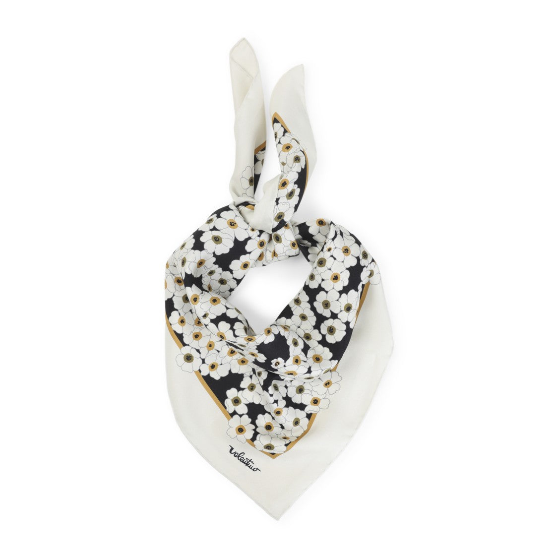 Valentino Garavani Floral-Print Silk Scarf With Signature Logo Detail