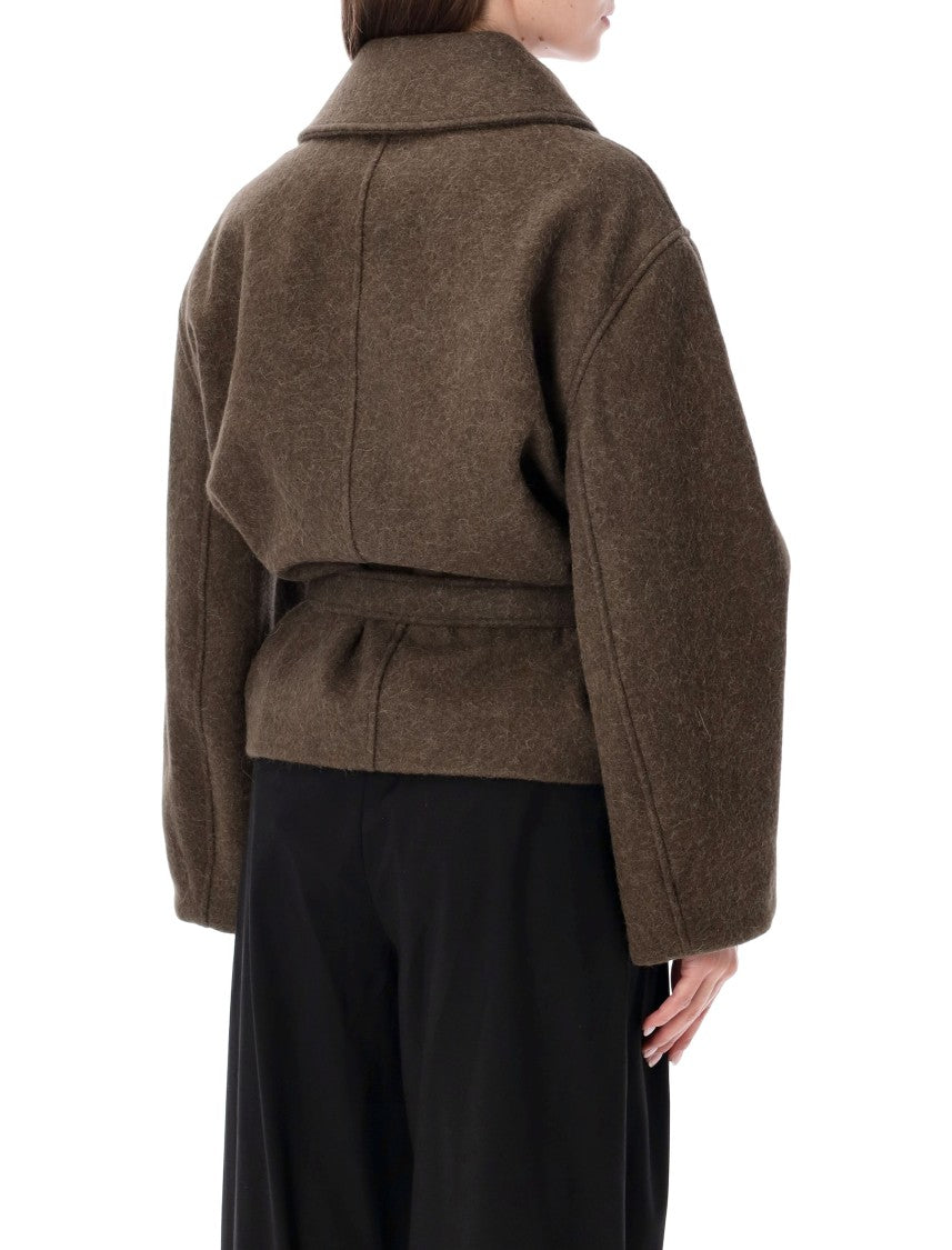 Lemaire Oversized Short Wrap Coat With Removable Belt