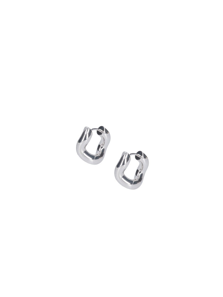 Charlotte Chesnais Sculptural Silver Hoop Earrings With Polished Finish