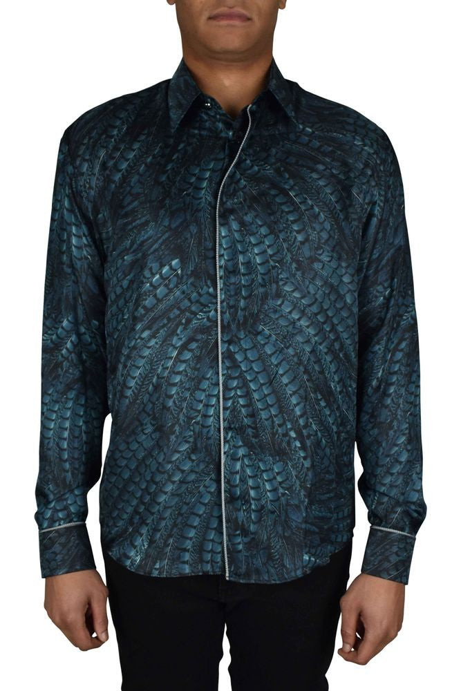 Roberto Cavalli Turquoise Blue/Green Shirt