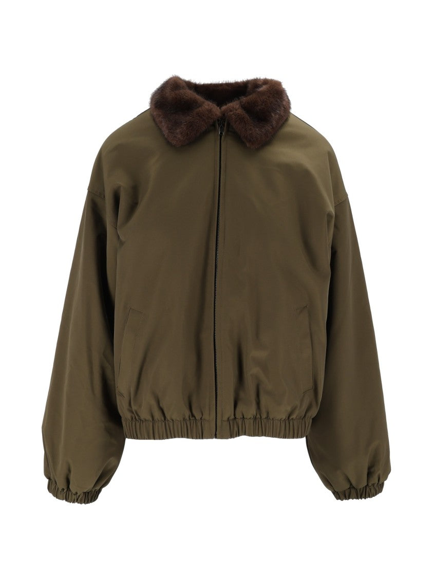 Eleh Cropped Boxy Fur Collar Military Jacket