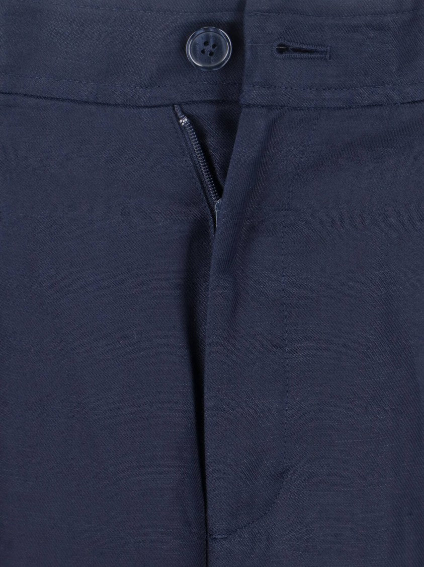 Polo Ralph Lauren Blue High-Waisted Wide-Leg Tailored Trousers