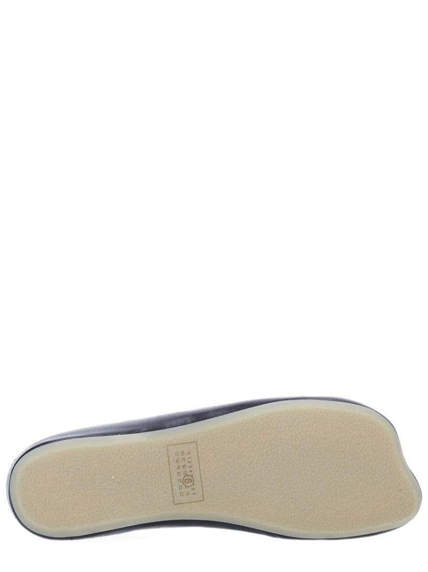 Mm6 By Maison Margiela Black Anatomical Low Heel Leather Loafers