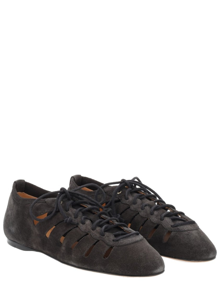 Isabel Marant Leyza Suede Texture Cut-Out Flats