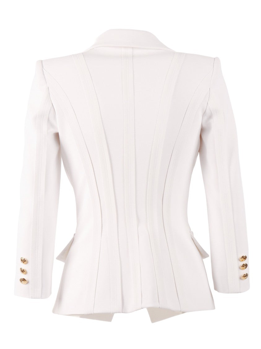 Elisabetta Franchi Double Breasted Gold Accent Blazer