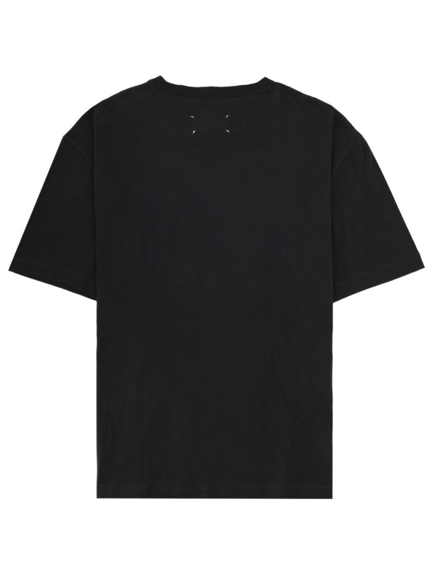 Maison Margiela Tonal Print Cotton Round Neck T-Shirt