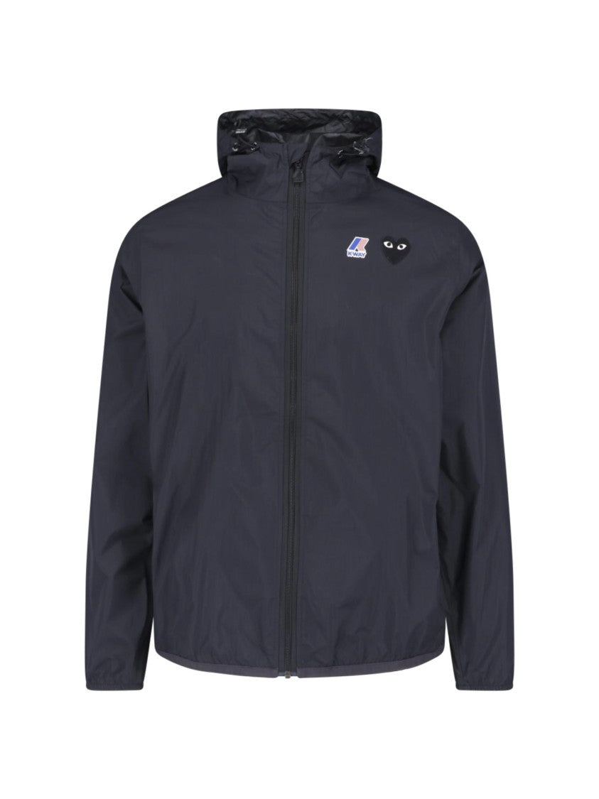 Comme Des Garçons Black Hooded Zippered Jacket