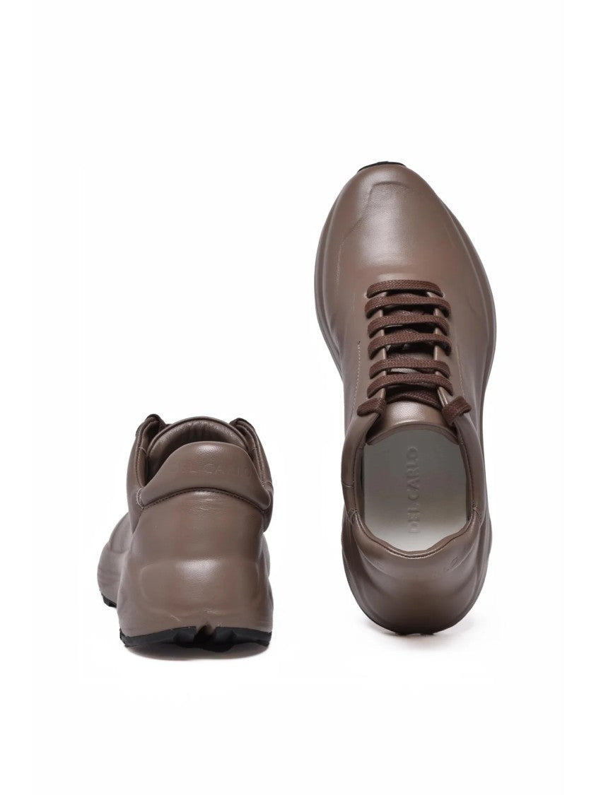 Del Carlo Turquoise Leather Covered Sneakers