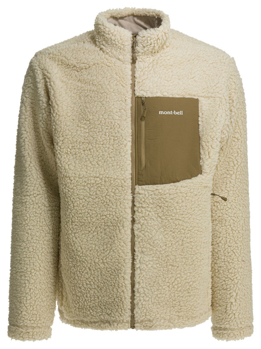 Montbell Textured Fleece Jacket With High Collar And Functional Pockets