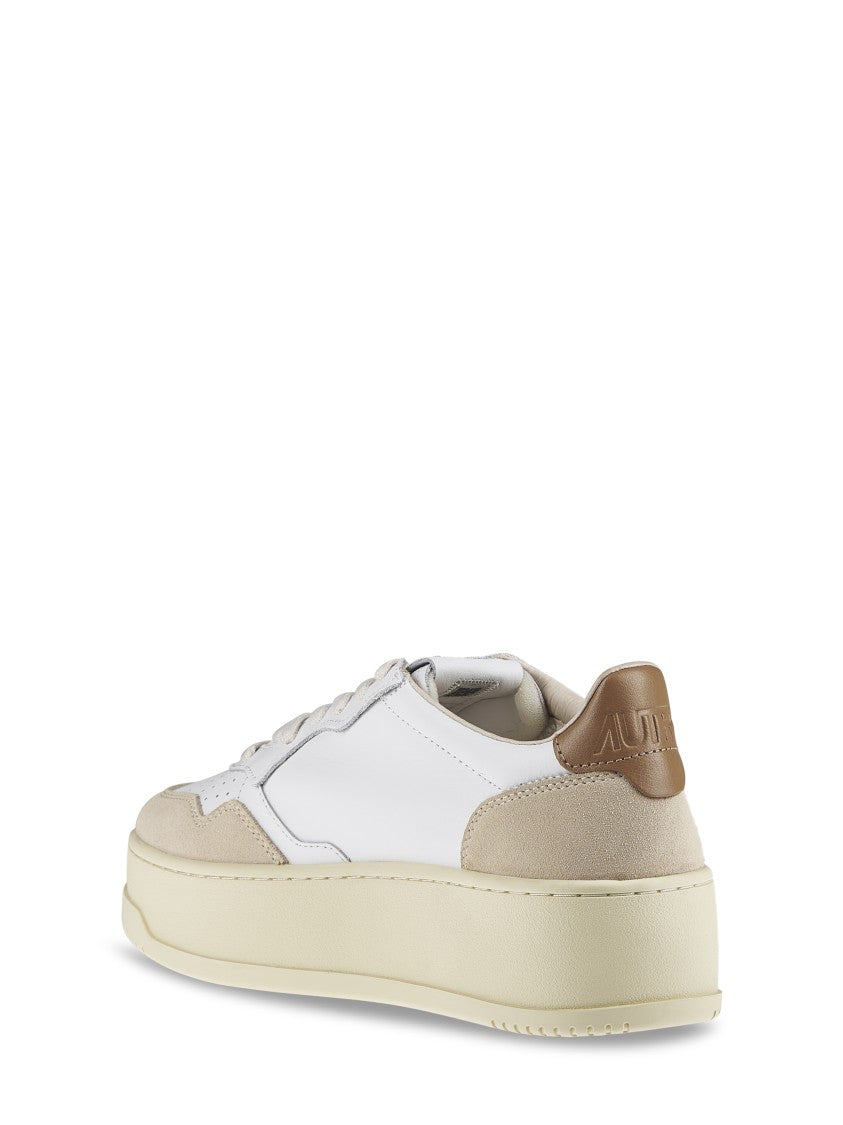 Autry Low-Top Platform Sneakers With Smooth And Suede Leather
