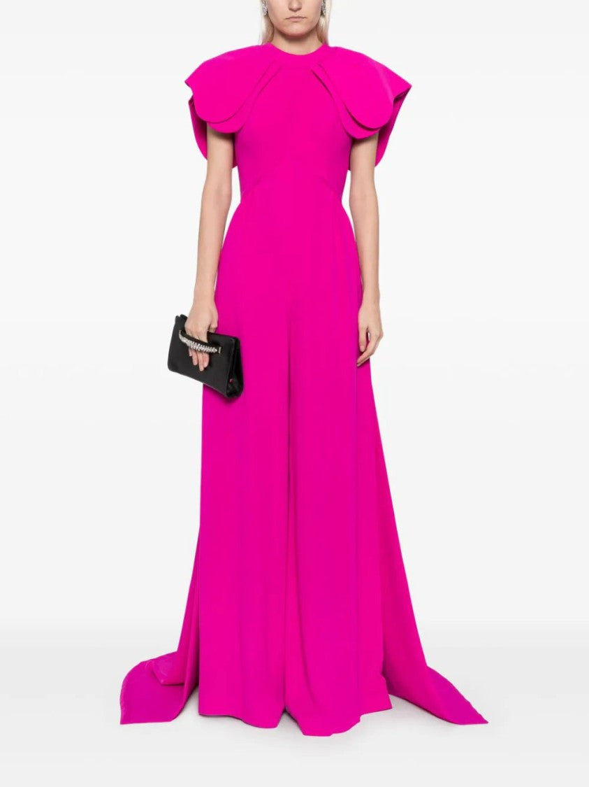 Saiid Kobeisy Crepe Jumpsuit, With Back Overskirt