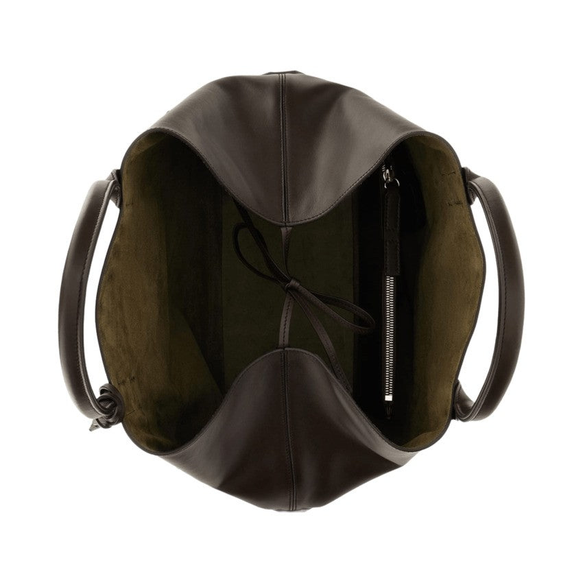 Hogan Spacious Brown Leather Shoulder Bag