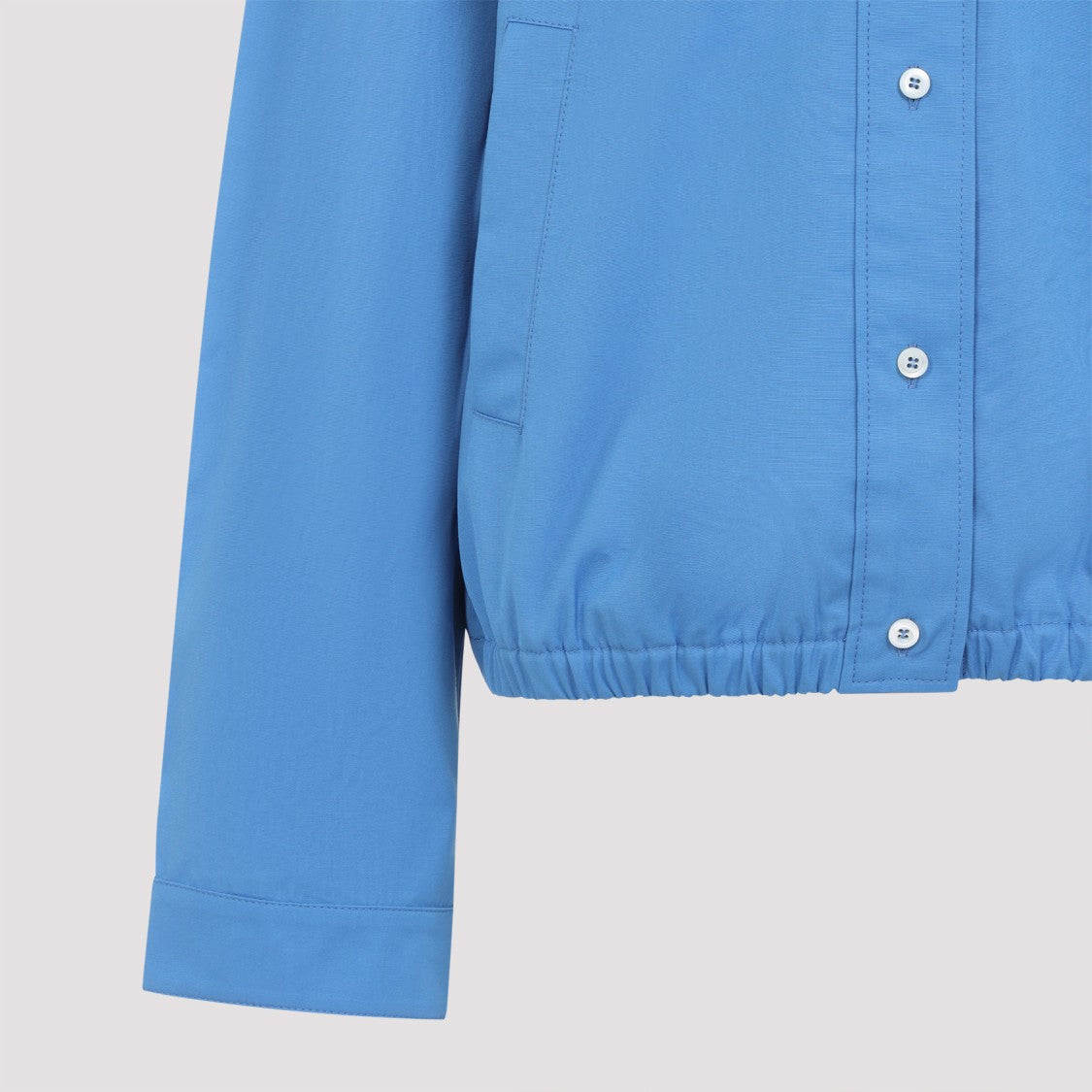 Miu Miu Blue Cotton Jacket With Embroidered Logo
