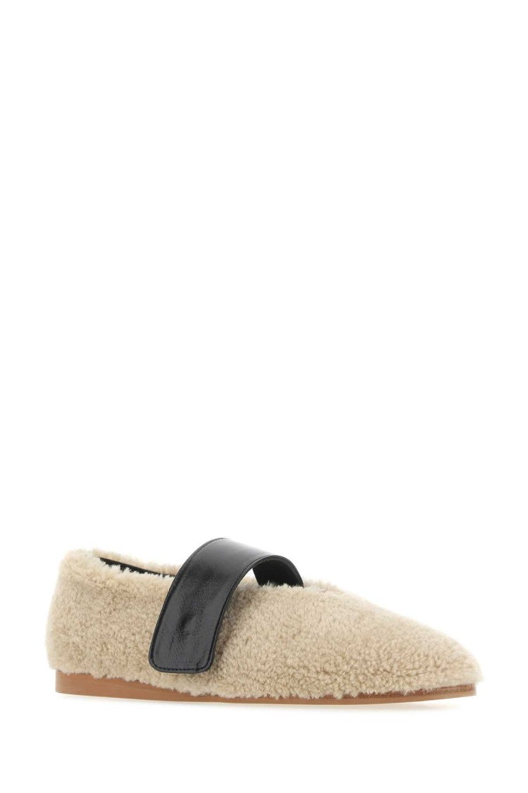 Low Classic Beige Teddy Mary Jane Ballerinas